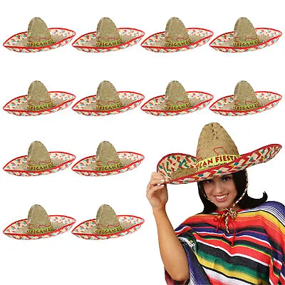 Mexican Fiesta Sombrero Hat Wild Western Fancy Dress Costume Accessory Lot • £69.99