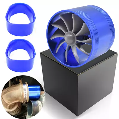 Turbine Turbo Charger Air Intake Gas Fuel Saver 1-Fan Car Aluminum Supercharger • $14.99