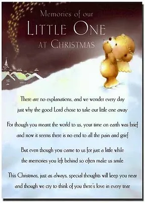 Grave Card / Xmas - Little One FREE Holder-CMX11 Baby Child Memorial Memoriam • £1.85