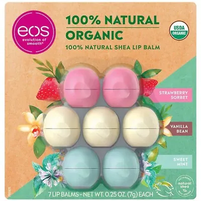 Best Of EOS 7 Pack Organic Lip Balm Spheres - Strawberry Mint Vanilla • $24.77