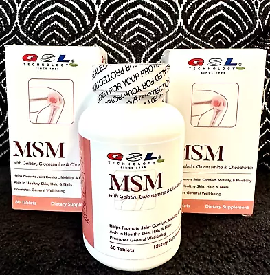 2 Gsl Technology Msm Glucosamine Gelatin Chondroitin Healthy Joint Mobility Skin • $16.95