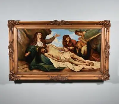 *Antique Oil Painting Copy Of Anthony Van Dyck's - The Lamentation Of Christ • $1955