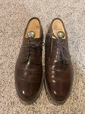 J. Crew Ludlow Mens Shoes Brown Leather Cap Toe Dress Oxford Size: 8.5D • $58