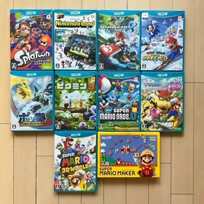 WiiU 10 Games Set Splatoon  Mario Kart 8  Pokken  Pikmin 3 Party Etc • $240.15