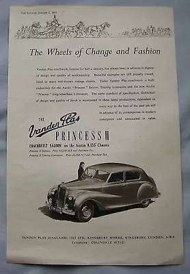 1953 Vanden Plas Princess II Original Advert No.2 • $7.66