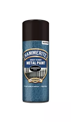 Hammerite Direct To Rust Hammered Black Aerosol 400ml Quick Drying Spray Paint • £11.99