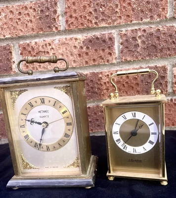 £17.99 • Buy Carriage Clocks X2 Metamec Quartz And E. Brooksbank Vintage