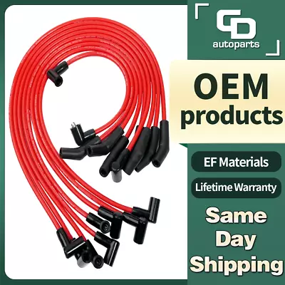 M-12259-C301 9 X Spark Plug Wires For Ford 5.0L 5.8L SB SBF 302 Red 6559558 • $28.54