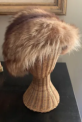 VTG Red Fox Fur Hat Women Cossack Long Luxurious Satin Lined High Quality Med • $55