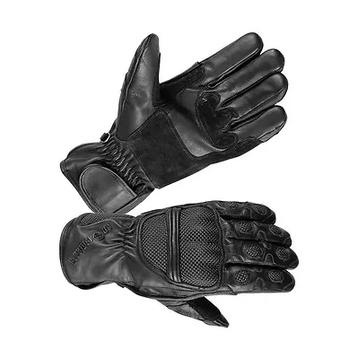 Police Riot Gloves Swat Training Hard Knuckle Carbon Fiber Combat Black Leather • $39.94