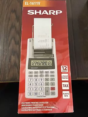 Sharp EL-1611V 12 Digit Large LCD Display Two-Color Printing Calculator • $6.75