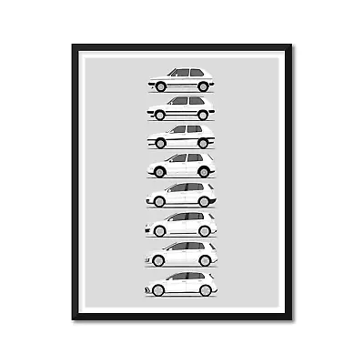 VW Golf GTI Generations Poster Print Wall Art (Car Models: MK1 To MK7) • $30.99