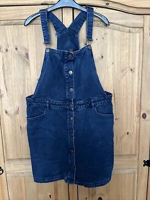 £6.50 • Buy Ladies Denim Pinafore Dress Size 16 Colour Blue , By Next Pre Owned .