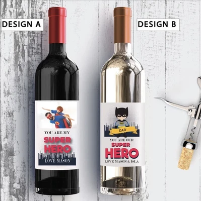 £0.99 • Buy Father's Day Personalised Wine Bottle Label Novelty Present  Dad Birthday Gift