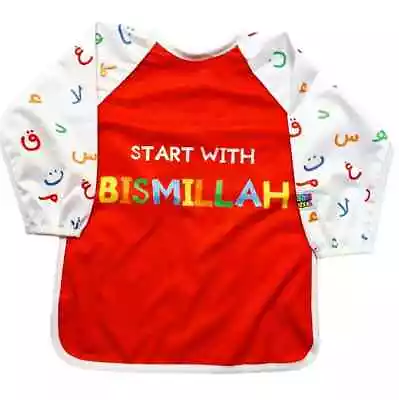 *Arabic Alphabet* Long Sleeve Bib -  Islamic Muslim Baby Gift Imaan Kidz • £10.99