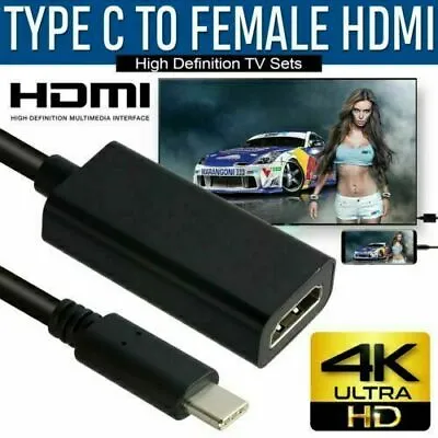 USB-C Type C To HDMI Adapter USB 3.1 Cable For MHL Android Phone Tablet Black • $5.54