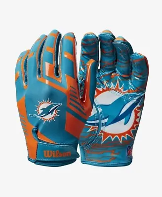 Miami Dolphins NFL Stretch Fit Receiver Football Gloves • $29.95