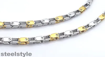 Necklace Stainless Steel Classic Design Men's Jewellery Necklace Silver/gold • £10