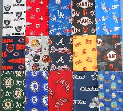 15 NFL MLB Football Baseball Soccer Teams Fat/Long Quarter Quilt Fabric Bundle • $17.99