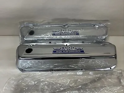 Big Block 429 460 Valve Covers For Ford Engines Chrome With Ford Emblems NEW • $85