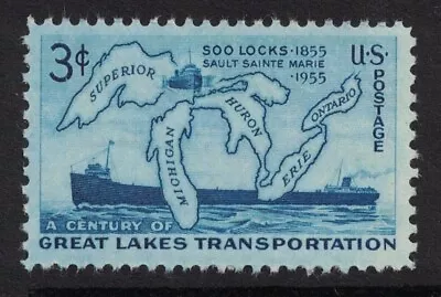Scott 1069- Great Lakes Transportation Soo Lock- MNH 3c 1955- Unused Mint • $0.99