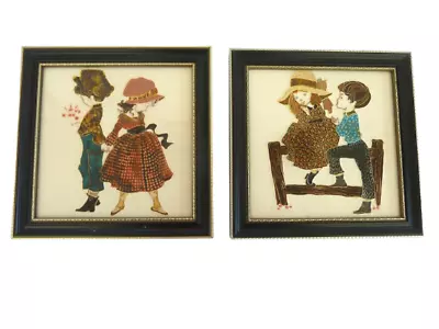 Maw & Co Framed 8 Inch Ceramic Tiles X 2 Hand Majolica Paintings Vintage Charity • $43.50