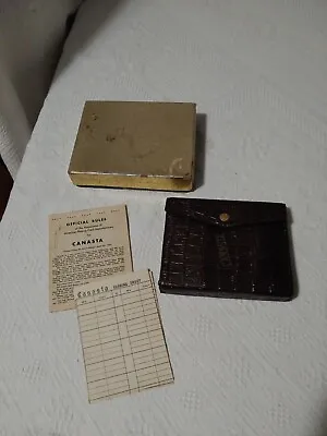 Vtg Aarco Canasta Card Game Set Boxed Case Complete Score Pad Rules • $14.99