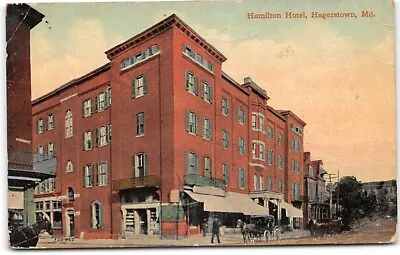 Maryland-MD-Hagerstown-Hamilton Hotel-Antique Postcard • $4.95