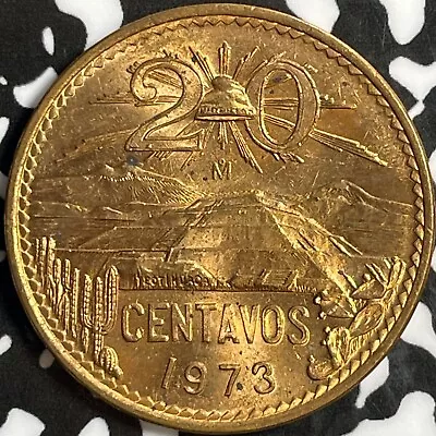 1973 Mexico 20 Centavos Lot#D8112 High Grade! Beautiful! • $5