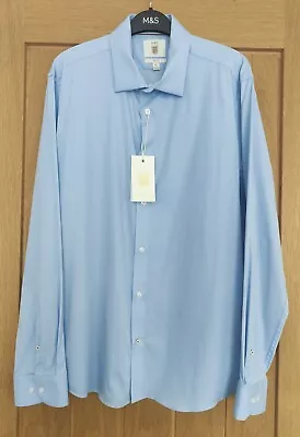 M&S Autograph Slim Fit Cotton Stretch Shirt UK 2XL & 3XL • £16.99