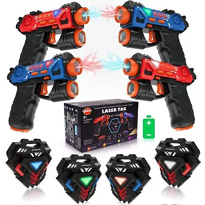 VATOS Laser Tag Blaster Set 4 Packs Infrared Mini Laser Tag For Kids With Badges • £49.99