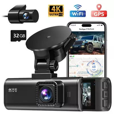 REDTIGER Dash Camera 4K Dash Cam Front And Rear Built-In GPS WiFi Parking Mode • $189.99