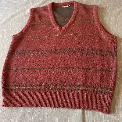 Carmel Collection V Neck Sweater Vest Acrylic Maroon Vintage Usa Made Adult L • $15