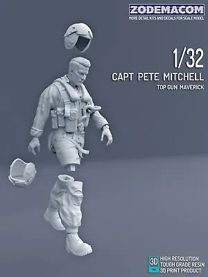 1/32 Pilot Capt. Pete Mitchell Top Gun Maverick 3d Print Figure X1 Pcs • $13.50
