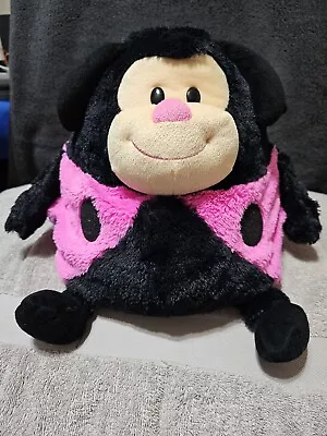 Vintage Mushable Pot Bellies One Size Cuddles All! Pink / Black Ladybug Plush • $7.50