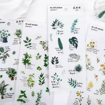 Plant Stickers Paper Lover Stationery Bullet Journal Japanese Diary Gift  • $2.09