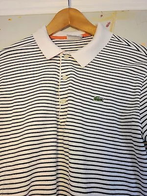 Lacoste Striped Vintage Long Sleeve Polo Shirt Small • £5