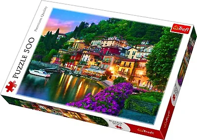 Trefl 500 Piece Adult Large Lake Como Italy Night Lights Hillside Jigsaw Puzzle • £8.49