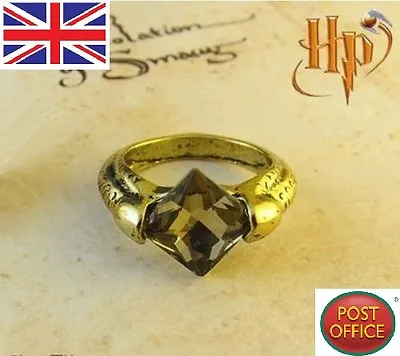 Film Harry Potter Deathly Horcruxes Resurrection Stone Retro Bronze Crystal Ring • £5.49