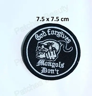 God Forgives Mongols Don't Bikers Rockers Embroidered Sew Iron On Patch N-650 • $2.55