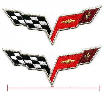 Corvette Racing Team Super Sports Jumpsuit Patch: VETTE CHECKER FLAG LOGO 2-PC • $24.99