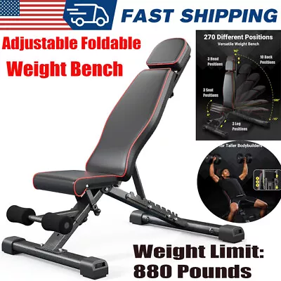 880LBS Adjustable Foldable Exercise Weight Workout Strength  Training Bench • $93.99