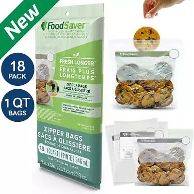 $15.35 • Buy Vacuum Zipper Bags Reusable Vacuum Ziplock Sealer Bag For Food Storage 1Qt, 18Ct