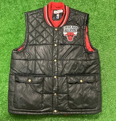 Chicago Bulls Mitchell Ness Hardwood Classics NBA Puffer Vest Jacket XL Nice! • $39.99