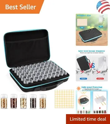 Sturdy Seed Storage Organizer Set - 60 Slots - Zipper Bag - Label Stickers • $36.99