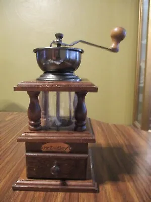 Vintage MR. DUDLEY International Coffee Grinder Hand Crank Wood & Plastic • $10