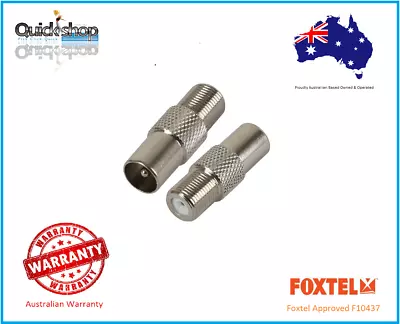 F Type Female To PAL Male Socket Coaxial Cable Connector Foxtel Approved F10437 • $3.99