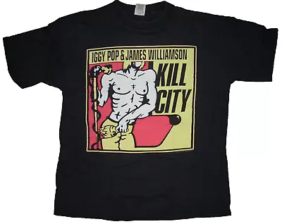 Vintage 1999 IGGY POP & James Williamson KILL CITY T-Shirt LARGE Cygnus Stooges • $79.95