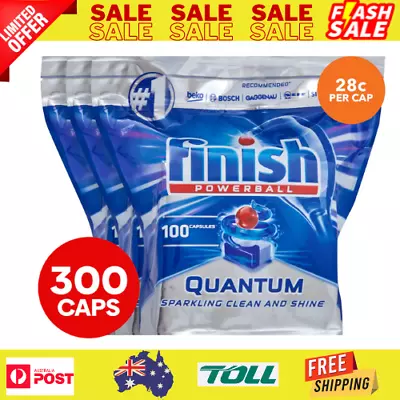 $102.20 • Buy 300PK Tabs Finish Powerball Quantum Regular Dishwashing Tablets For Dishwasher
