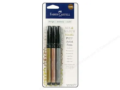 NEW Faber Castell PITT Artist Pens Metallic Journaling India Ink Gelatos GOLD  • $9.25